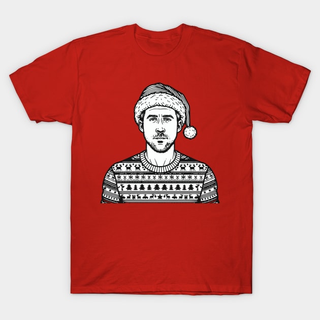 Merry Christmas Ryan Gosling T-Shirt by Tazlo